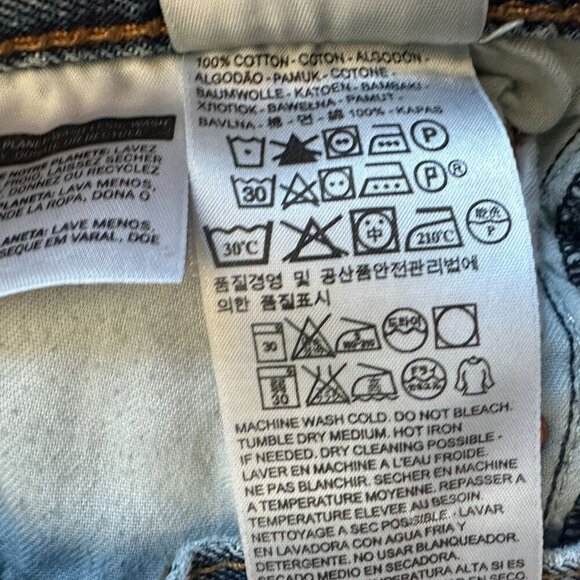 Vintage Levi's 501 Button Fly Distressed Denim Straight Leg Jeans Mens 36X30 - Picture 15 of 16